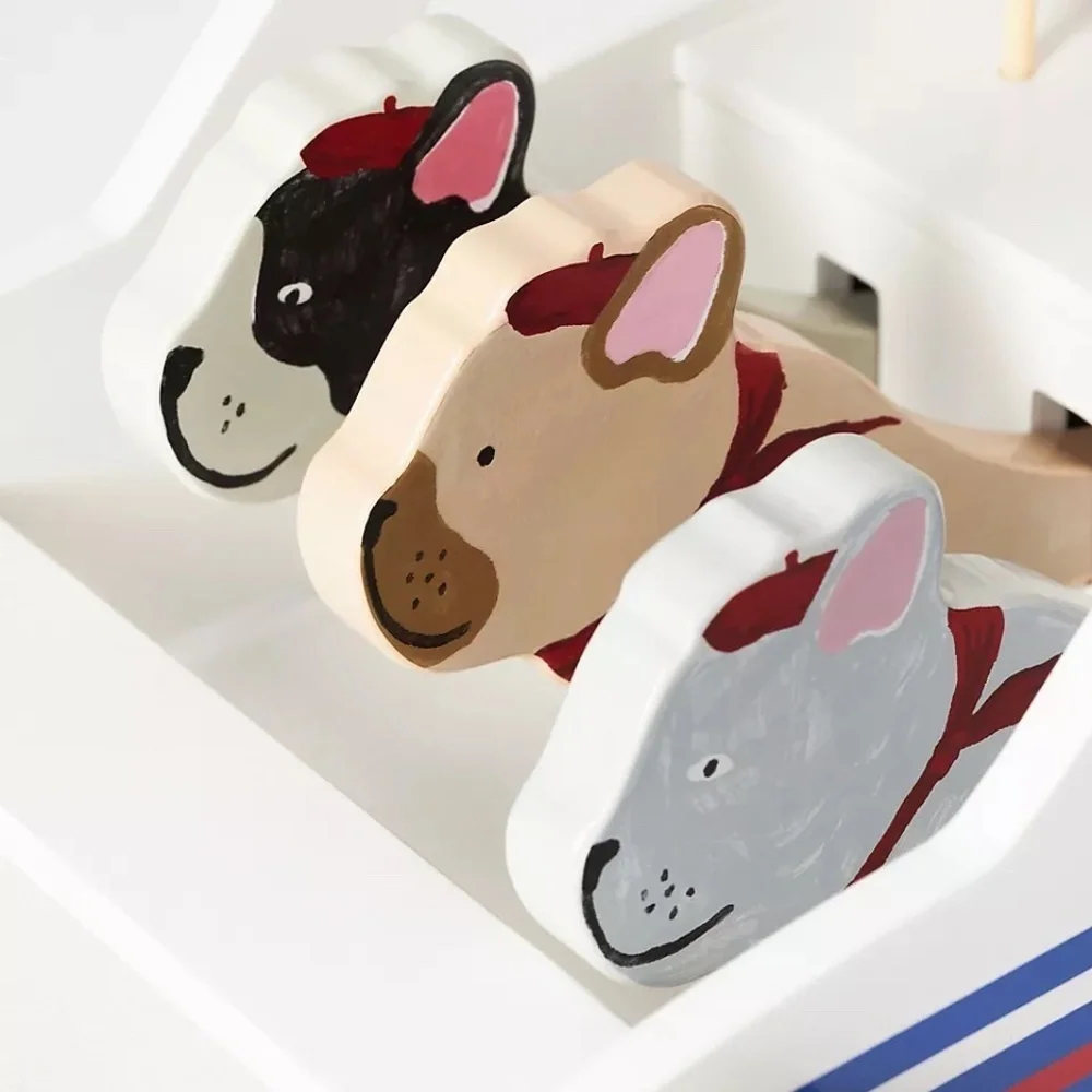 NWT Anthropologie Frenchie Wooden Push Toy